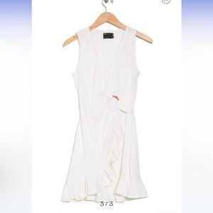 ASOS design crinkle linen white wrap dress